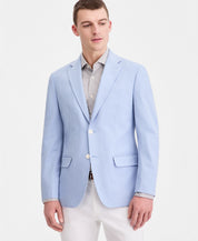 Tommy Hilfiger Mens Modern fit Linen Sport Coat Blazer 46 S Blue Solid