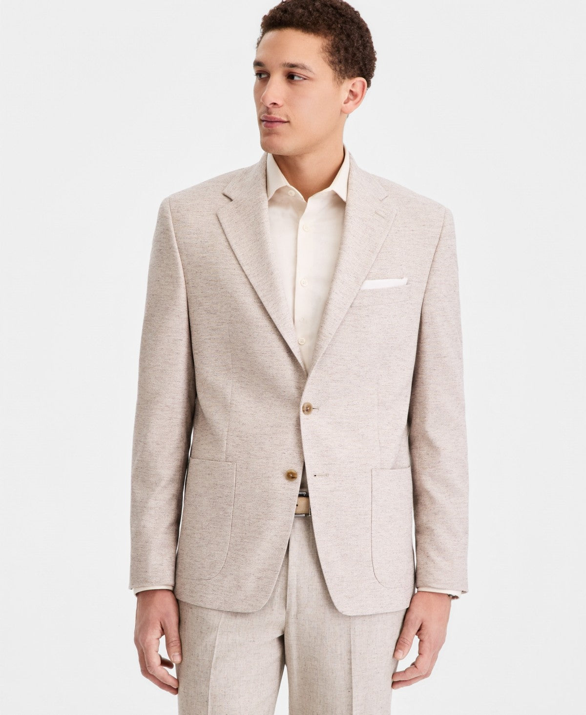 Michael Kors Mens Classic fit Sport Coat Blazer 52 R Oatmeal Tan Solid