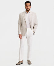 Michael Kors Mens Classic fit Linen Sport Coat Blazer 44 R Beige Herringbone