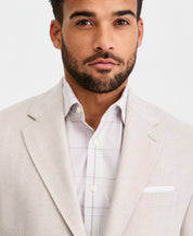 Michael Kors Mens Classic fit Linen Sport Coat Blazer 44 R Beige Herringbone