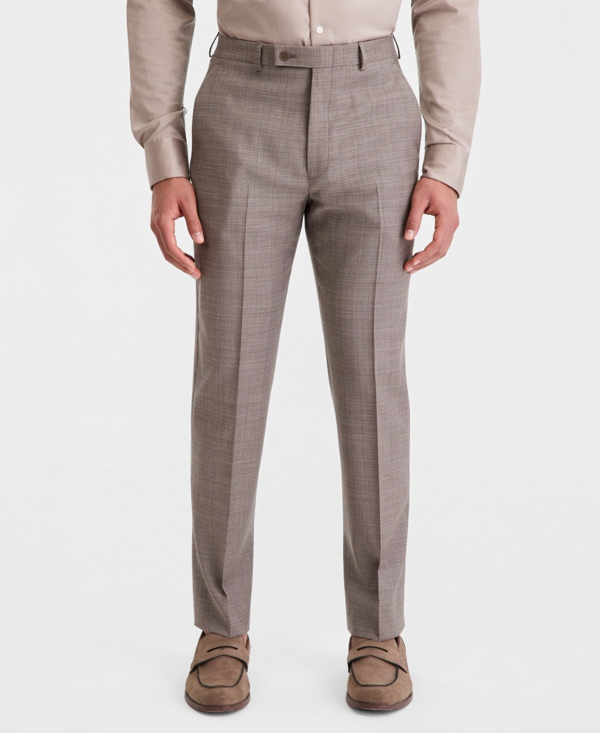 Calvin Klein Mens Slim fit Wool Dress Pants 33 / 30 Tan Light Brown Solid