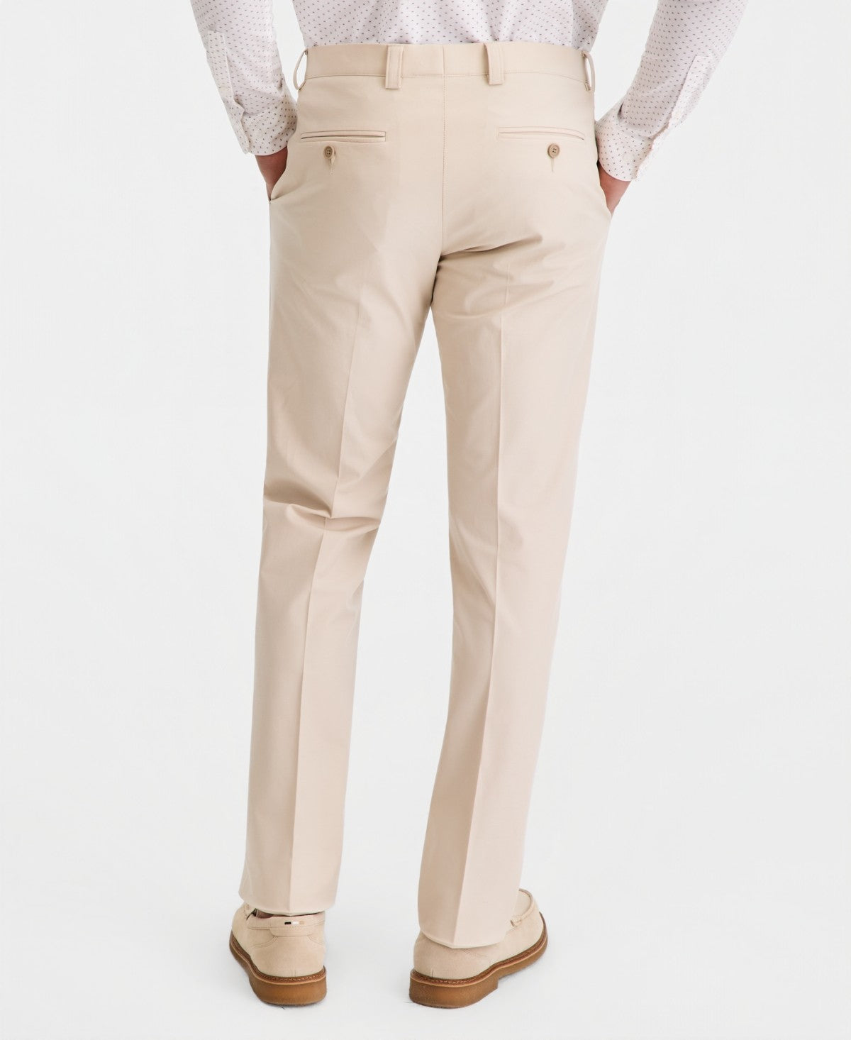 Calvin Klein Mens Slim fit Cotton Dress Pants 38 / 32 Tan Beige Solid