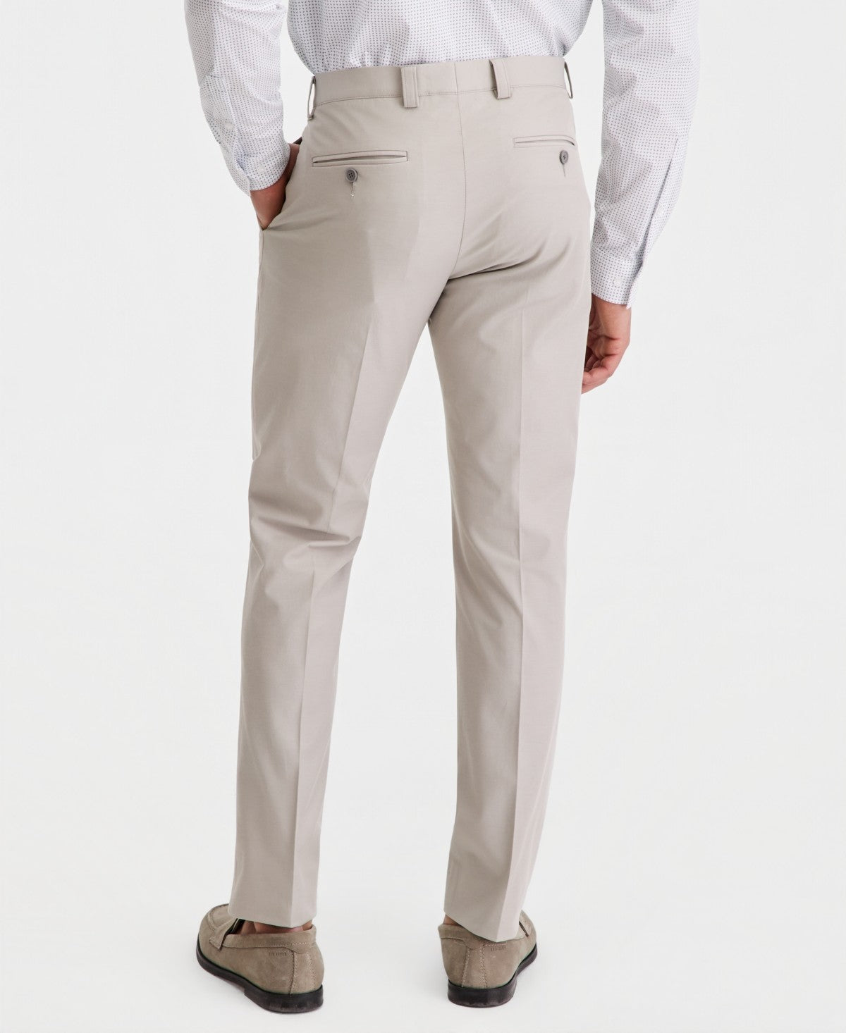 Calvin Klein Mens Slim fit Dress Pants 38 / 32 Light Gray Solid