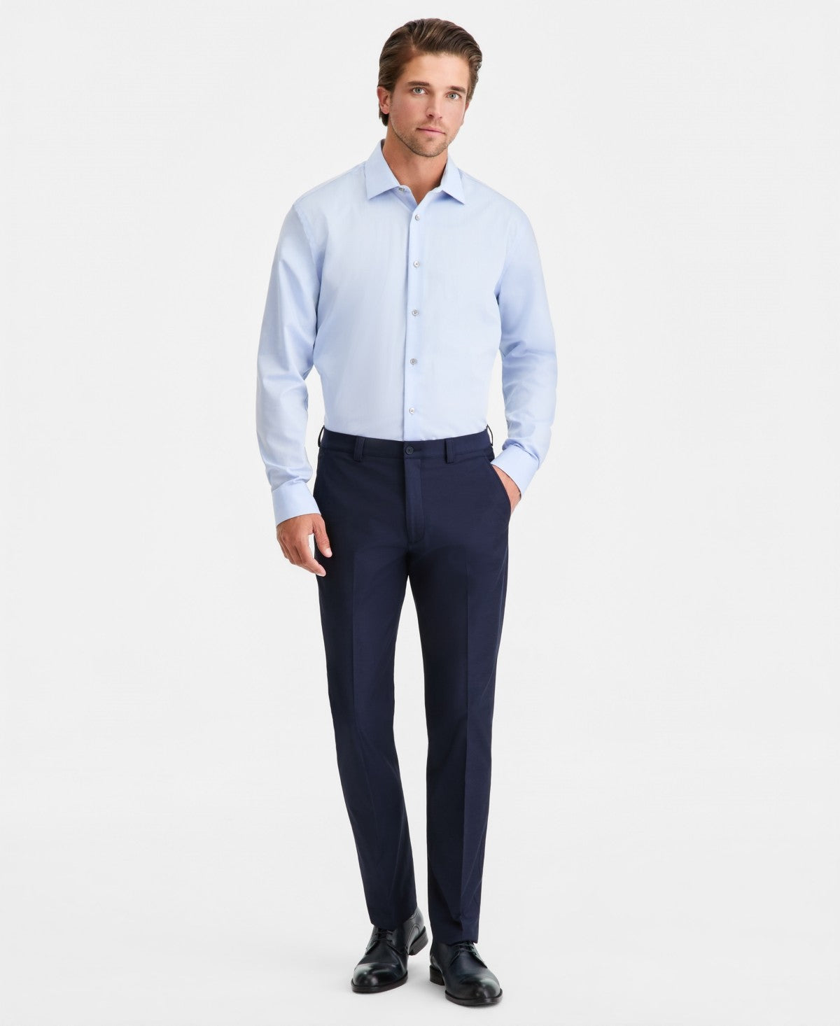 Calvin Klein Mens Slim fit Dress Pants 30 / 30 Navy  Blue Solid