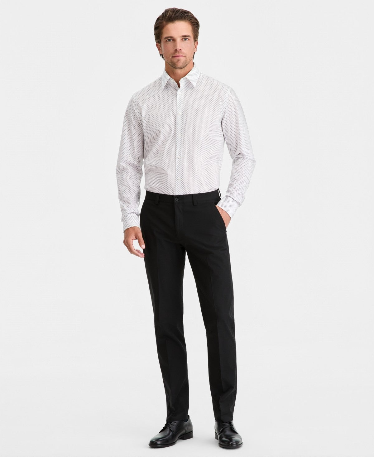 Calvin Klein Mens Slim fit Dress Pants 32 / 30 Black Solid