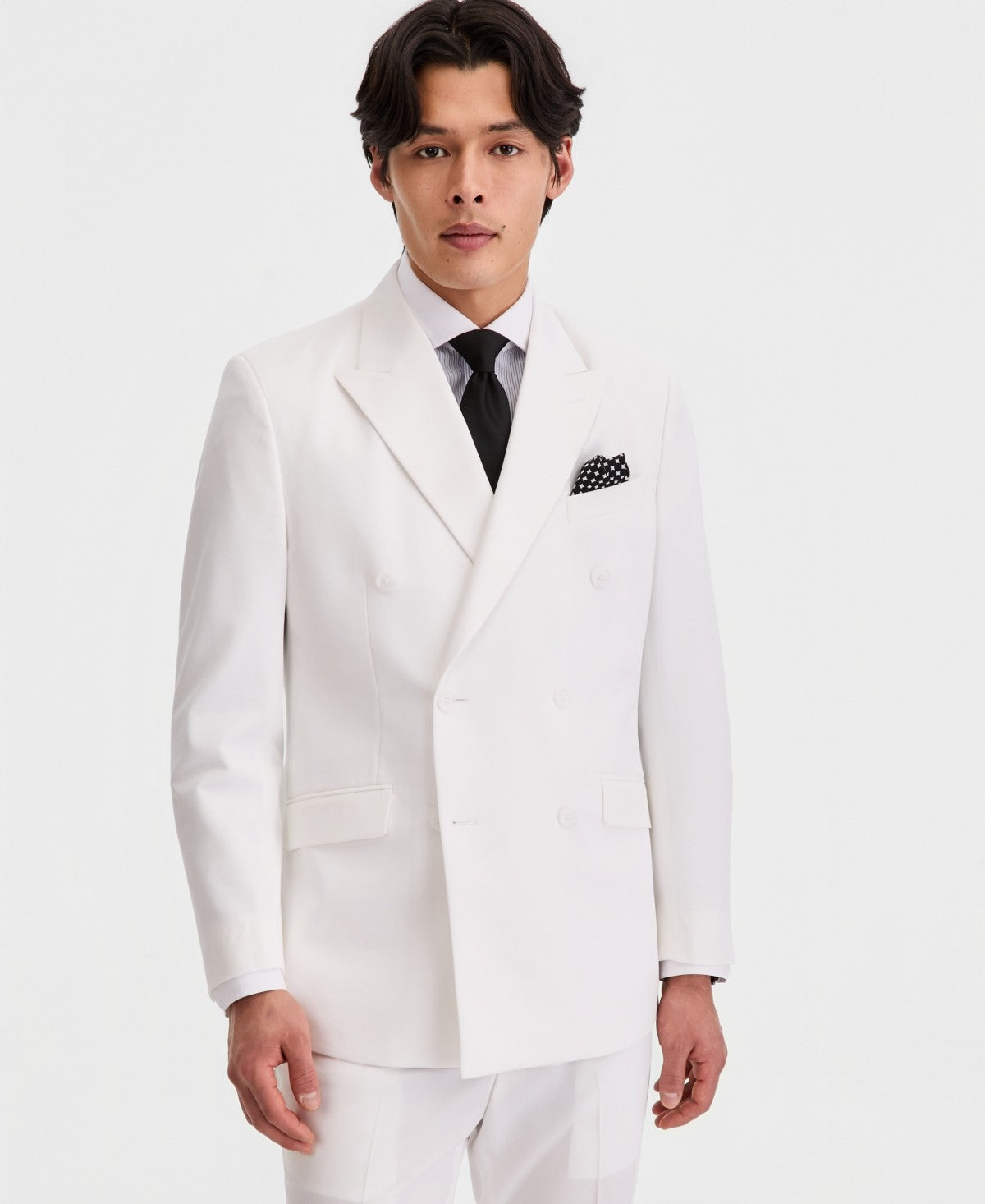 Kenneth Cole Mens Slim fit 2 Piece Suit 40 S Pants 33 / 32 White Solid