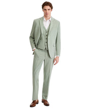 Kenneth Cole Mens Slim fit 3 Piece Vested Suit 38 R Pants 31 / 32 Light Green
