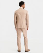 Kenneth Cole Mens Slim fit 3 Piece Vested Suit 38 S Pants 31 / 32 Beige