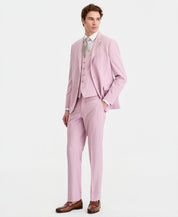 Kenneth Cole Reaction Mens Slim fit 3 Piece Vested Suit 42 S Pants 35 / 30 Pink