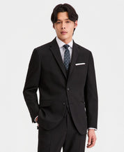 Kenneth Cole Mens Slim fit 3 Piece Suit 44 R Pants 37 / 32 Black Solid