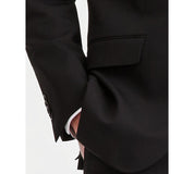 Kenneth Cole Mens Slim fit 3 Piece Suit 44 R Pants 37 / 32 Black Solid
