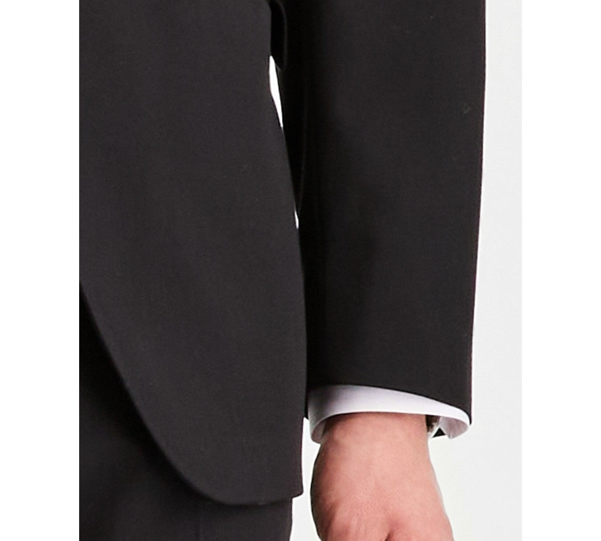Kenneth Cole Mens Slim fit 3 Piece Suit 44 R Pants 37 / 32 Black Solid