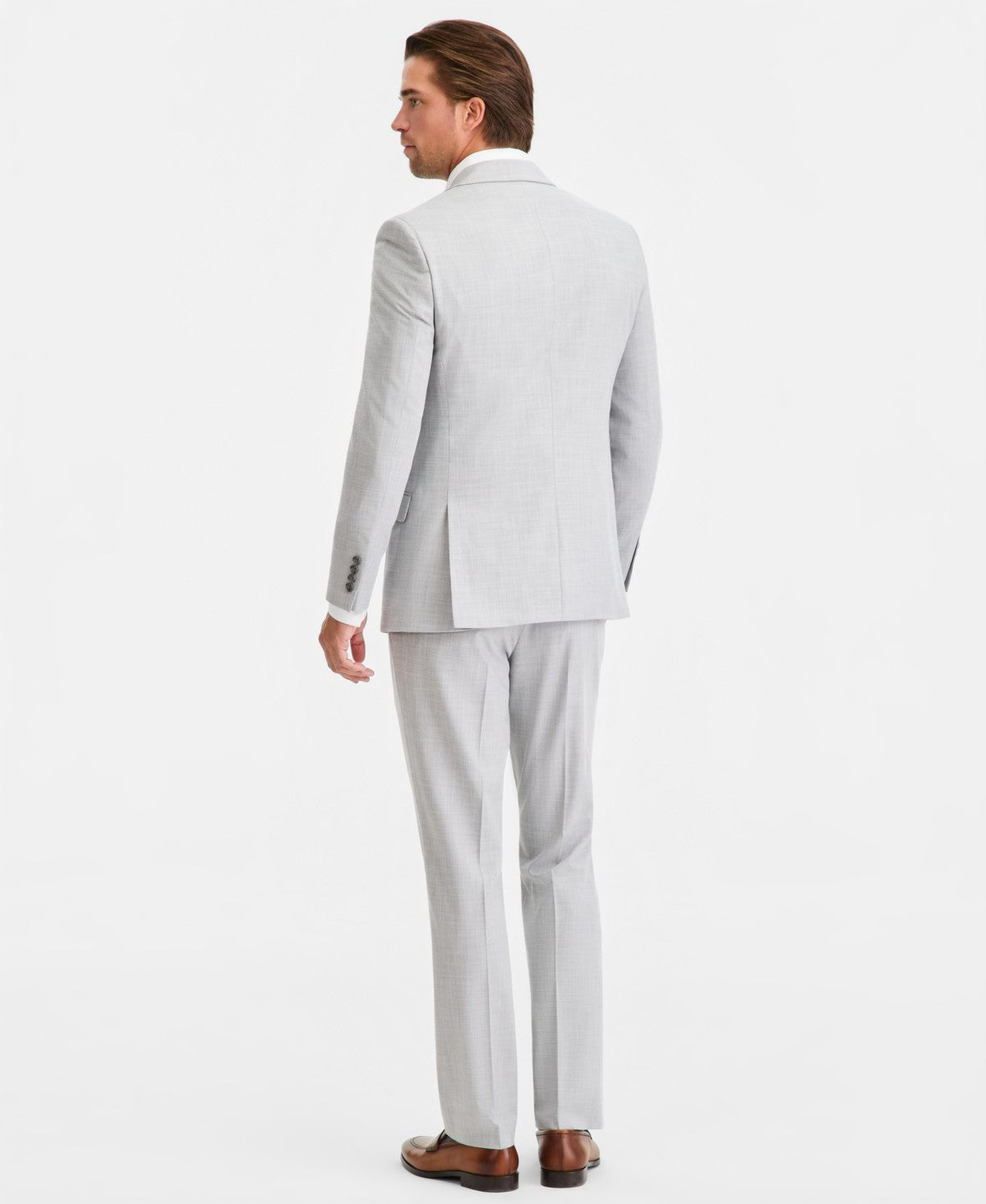 Dkny Mens Modern fit 2 Piece Suit 38 R Pants 31 / 32 Light Gray Solid