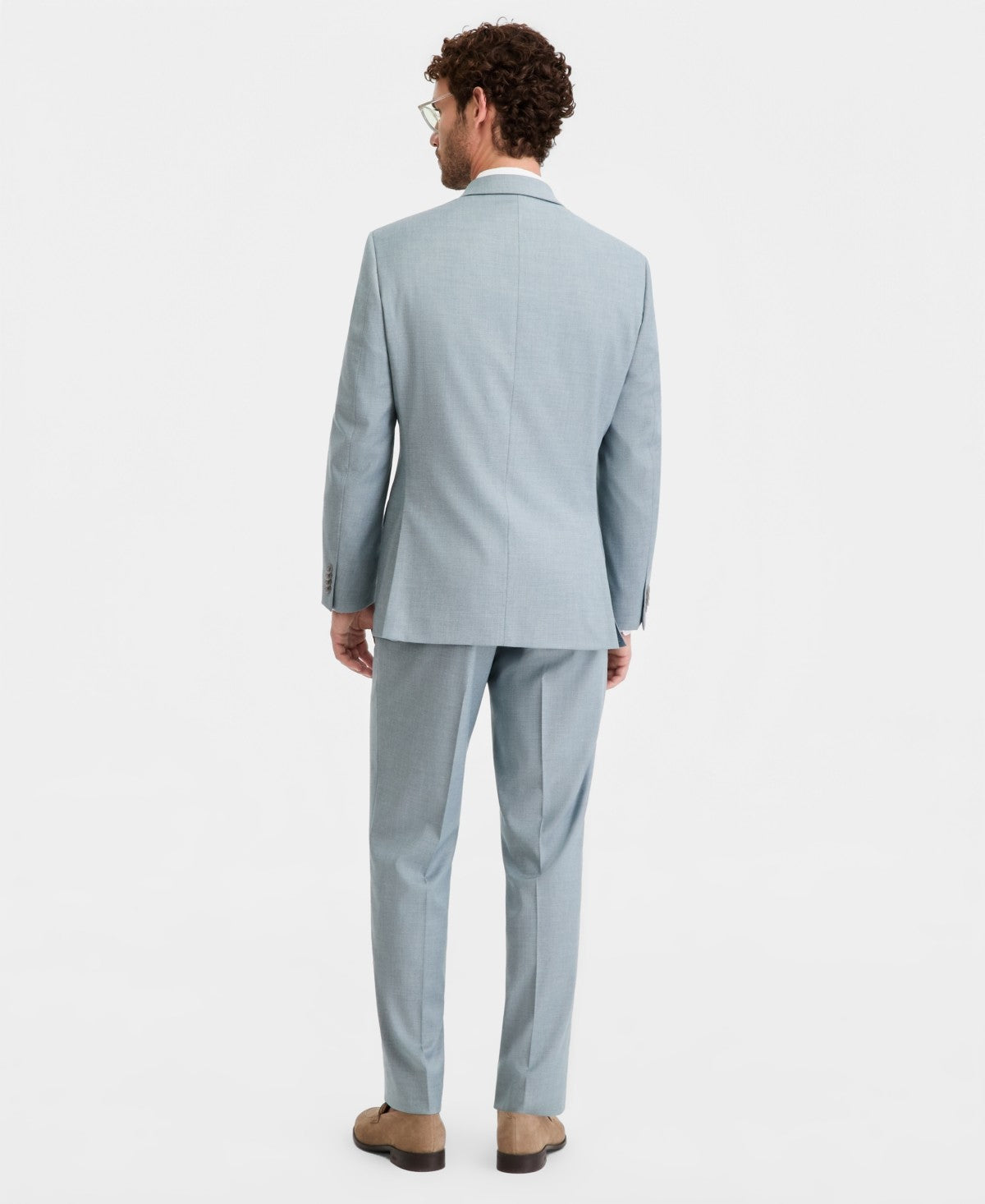 Perry Ellis Portfolio Mens Modern fit 2 Piece Suit 38 S Pants 31 / 30 Teal Blue