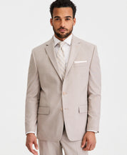 Perry Ellis Portfolio Mens Modern fit 2 Piece Suit 42 L Pants 35 / 34 Light Tan