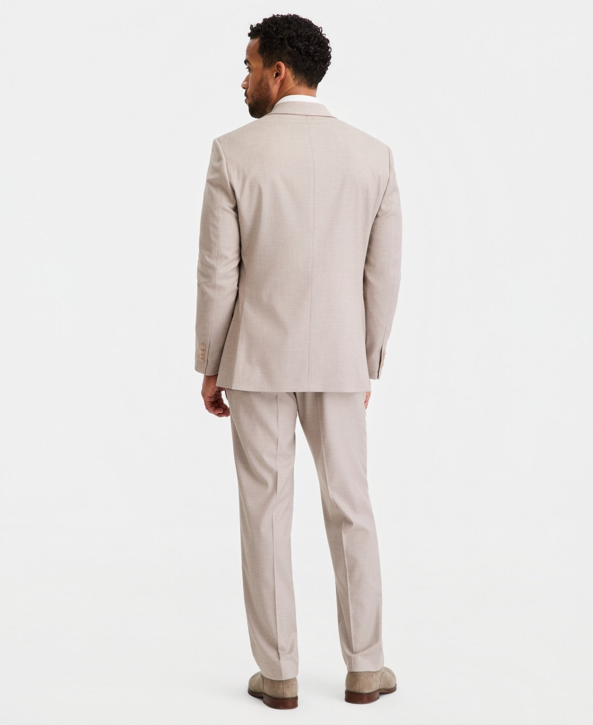 Perry Ellis Portfolio Mens Modern fit 2 Piece Suit 42 L Pants 35 / 34 Light Tan