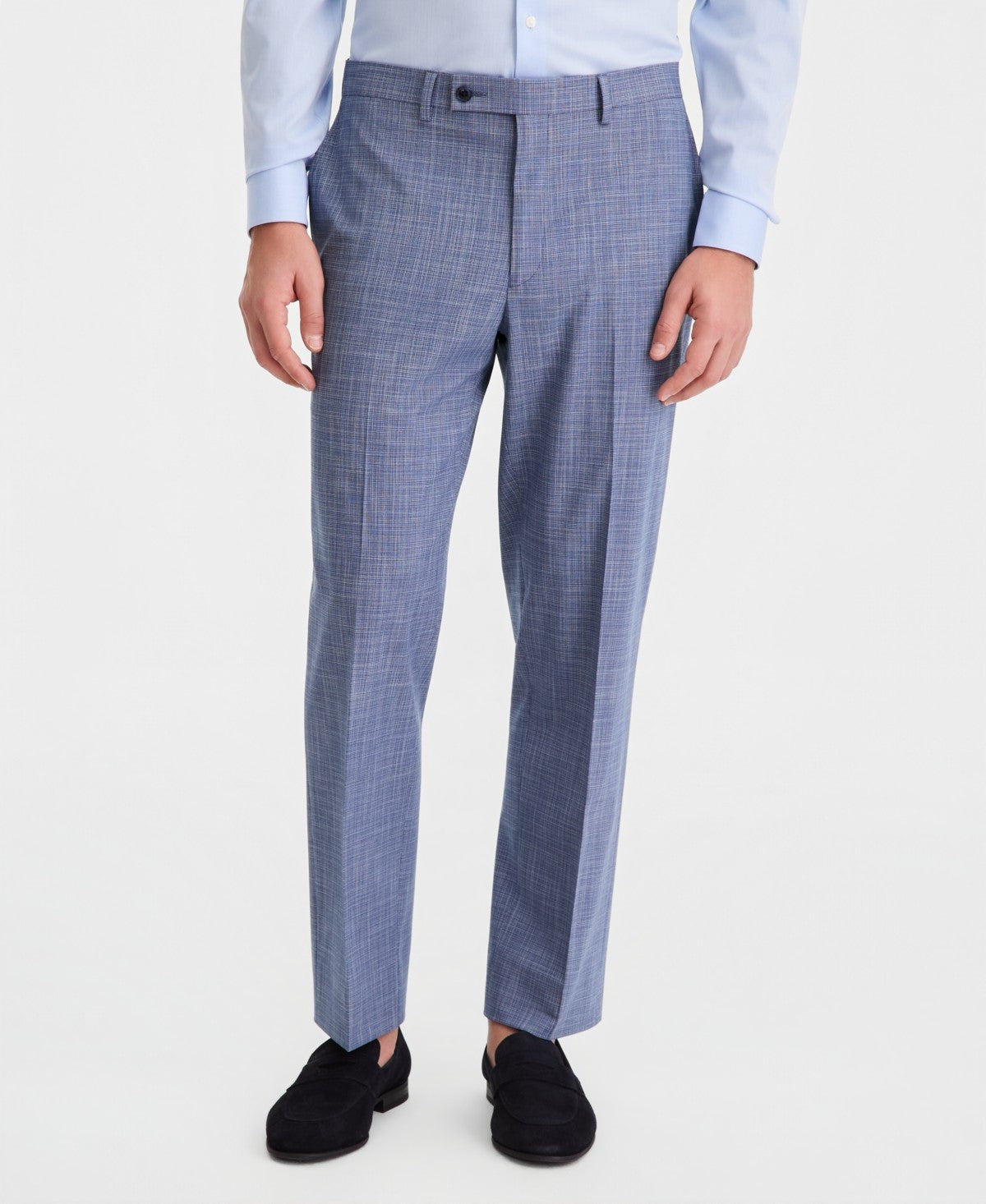 Perry Ellis Portfolio Mens Modern fit 2 Piece Suit 50 L Pants 44 / 33 Blue Solid