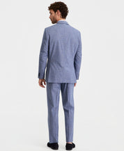 Perry Ellis Portfolio Mens Modern fit 2 Piece Suit 50 L Pants 44 / 33 Blue Solid