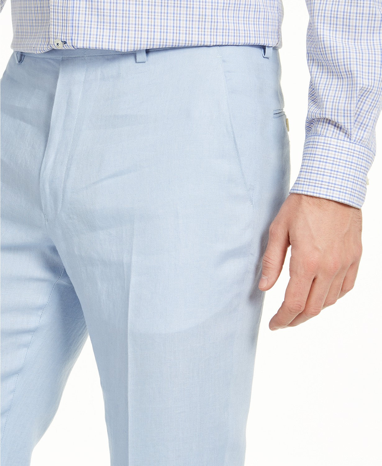 Lauren Ralph Lauren UltraFlex Classic-Fit Linen Pants Light Blue 40 x 29