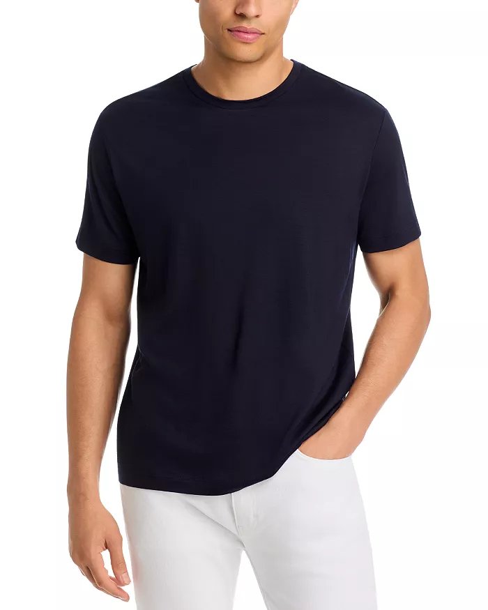 Maurizio Baldassari Linate Wool Crewneck T Shirt Medium Navy Blue