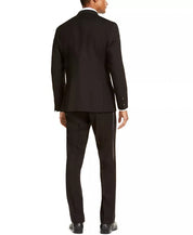 Kenneth Cole Reaction Men's Slim-Fit Stretch Black Peak Tuxedo Suit 44L 37 x 32