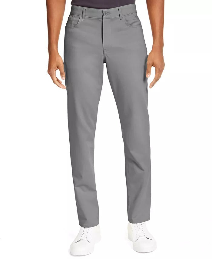 Calvin Klein Men's Ck Move 365 Slim Fit Performance Pants Alloy Grey 33 x 30