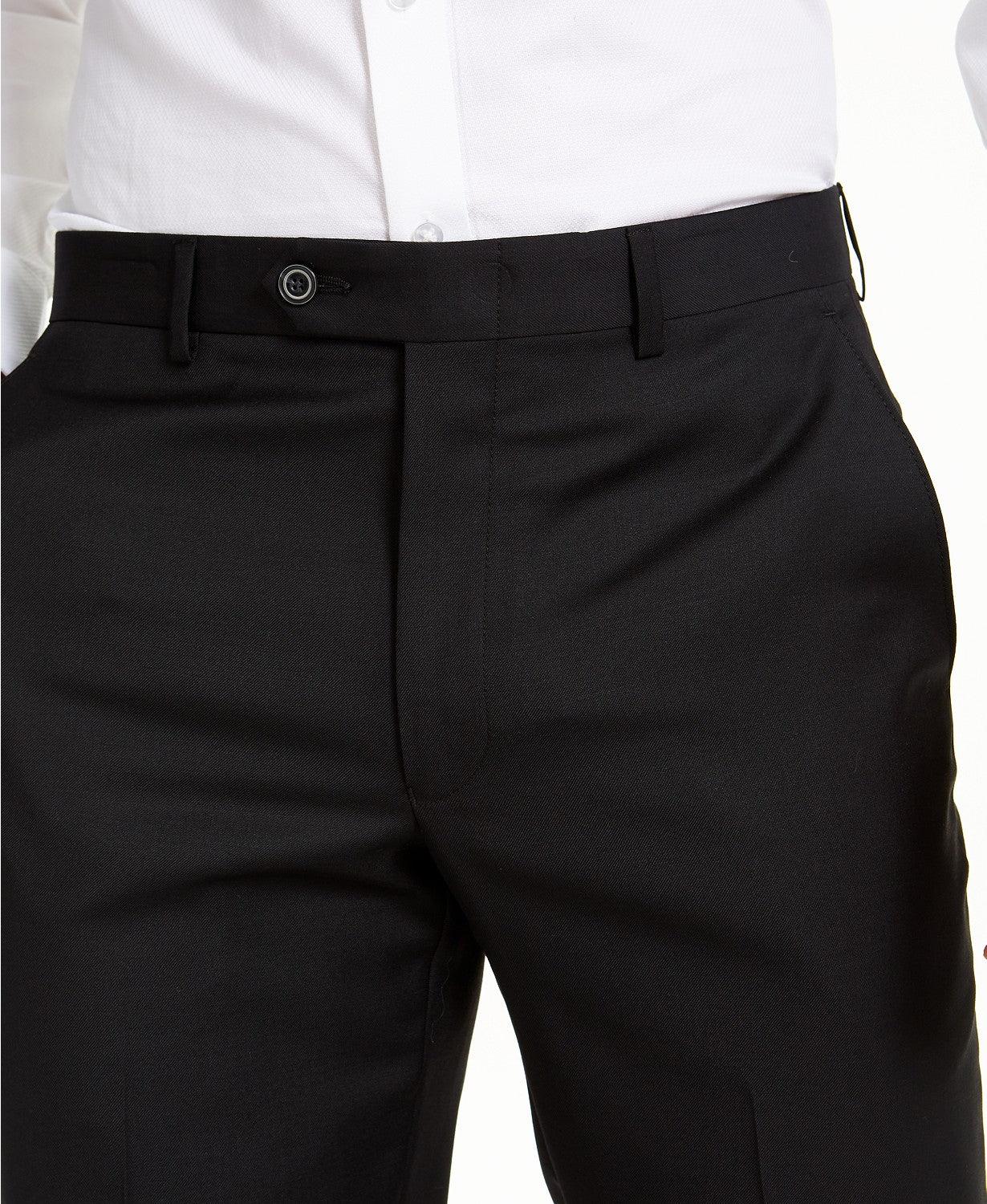 Michael Kors Men's Classic-Fit Airsoft Stretch Black Dress Pants 42 x 30 Wool