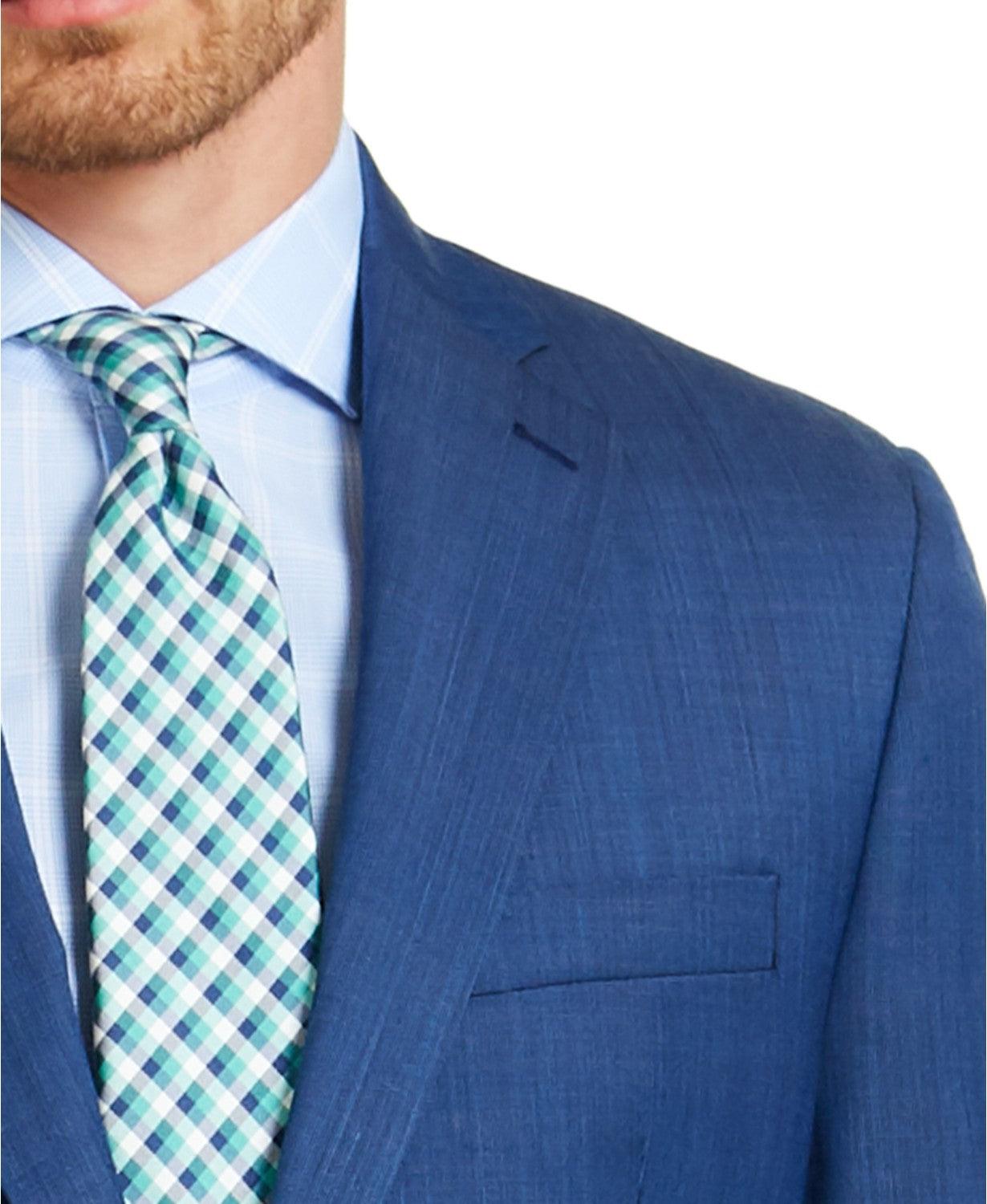 Michael Kors Mens Regular fit Suit Jacket Blazer 40 R Blue Solid Stretch