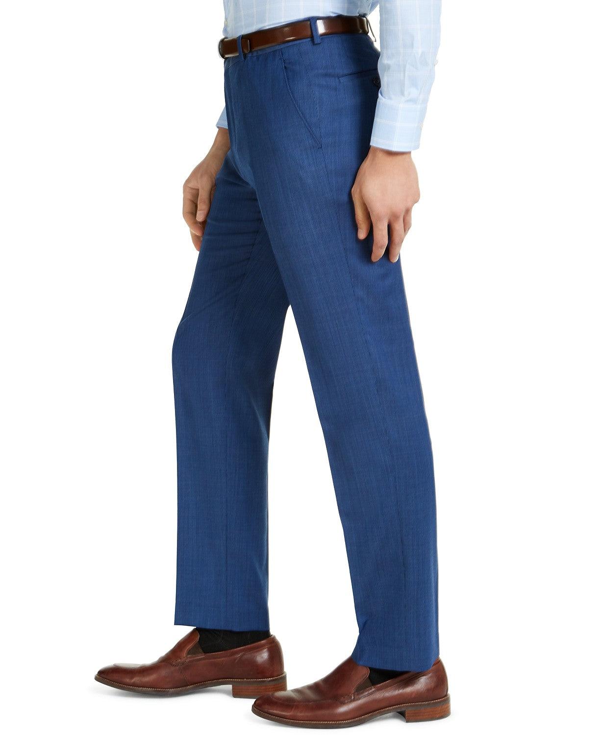 Michael Kors Mens Classic fit Dress Pants 38 / 34 Blue Solid Stretch