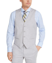 Alfani Men's Classic-Fit Stretch Gray Solid Suit Vest XL