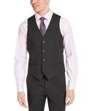 Alfani Mens Slim Fit Stretch Solid Suit Vest Charcoal Medium