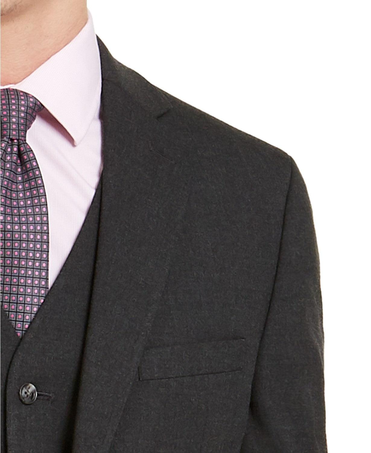 Alfani Mens Slim Fit Stretch Blazer Navy Charcoal Grey 42S