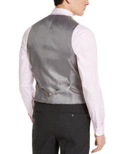Alfani Mens Slim Fit Stretch Solid Suit Vest Charcoal Medium