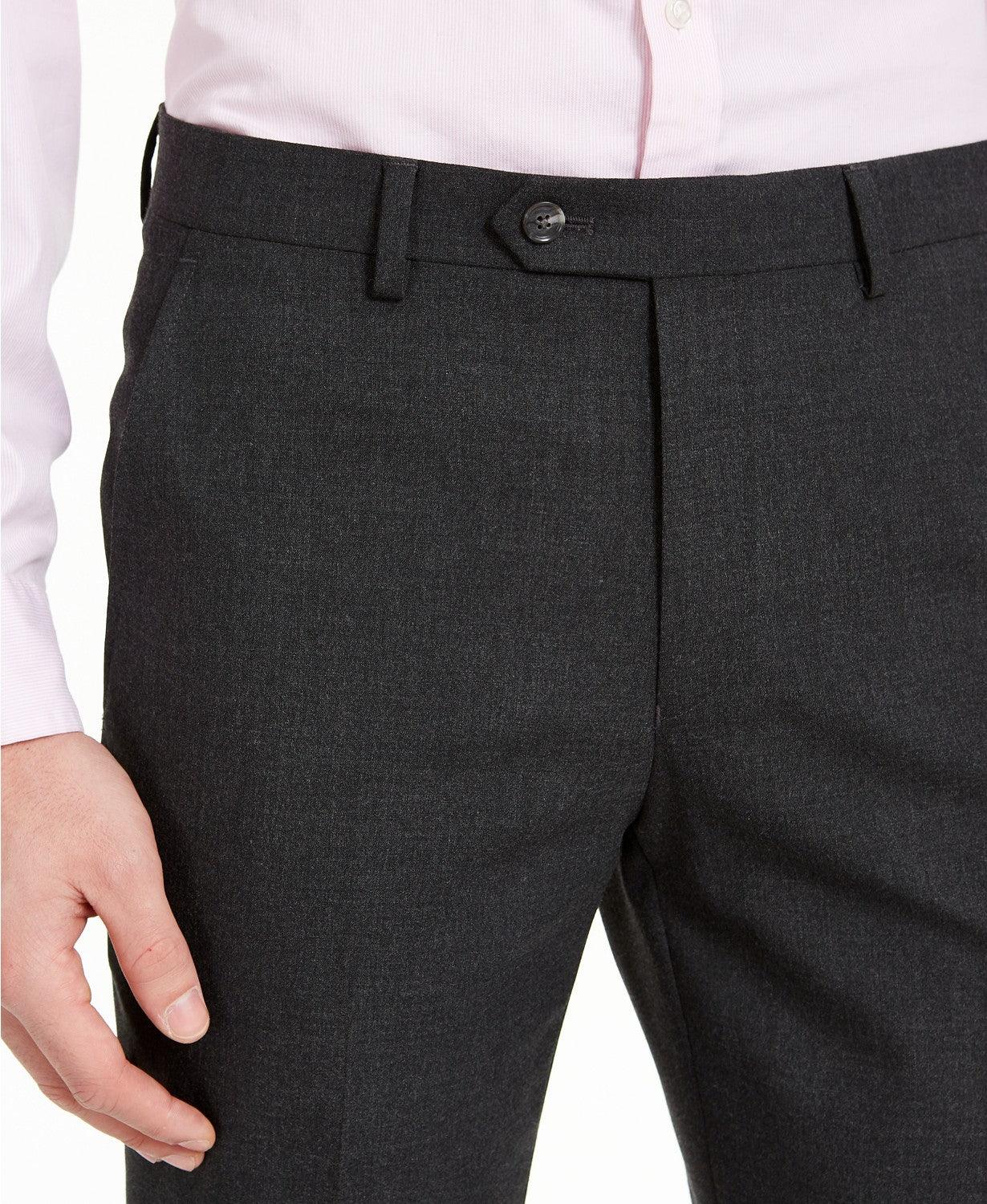 Alfani Mens Dress Pants Slim-Fit Stretch Charcoal Navy 33 x 32