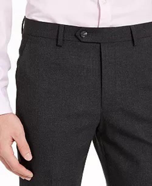 Alfani Men's Slim Fit Stretch Solid Dress Pants Charcoal Grey 32 x 34