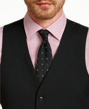 Alfani Mens Slim fit Button-Up Suit Vest Small Black Solid Stretch