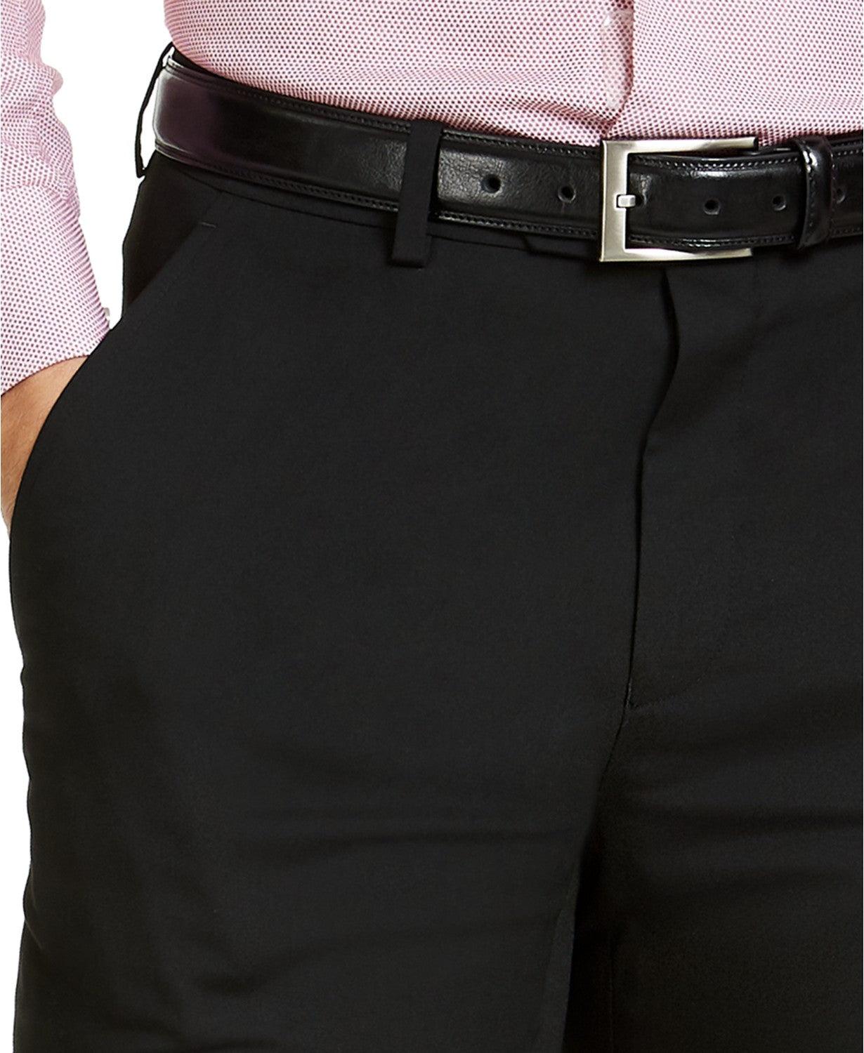 Alfani Mens Slim fit Dress Pants 30 / 30 Black Solid Stretch