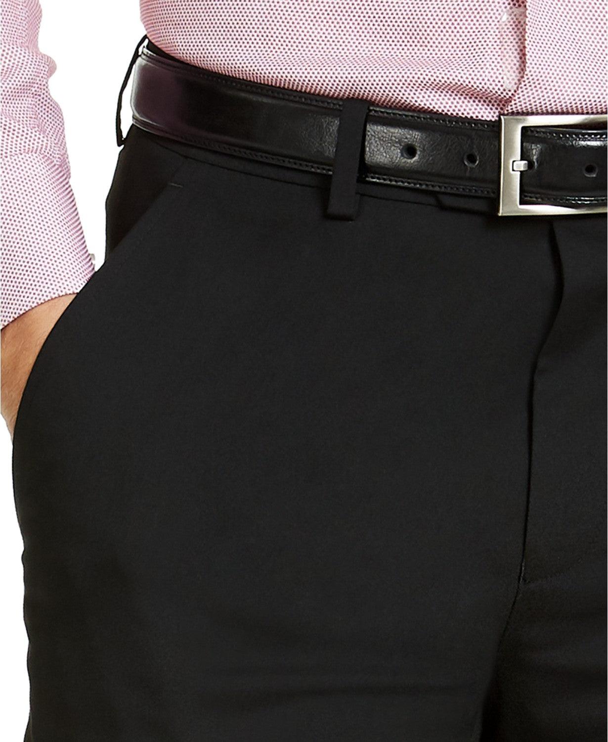 Alfani Mens Slim fit Dress Pants 34 / 30 Black Solid Stretch