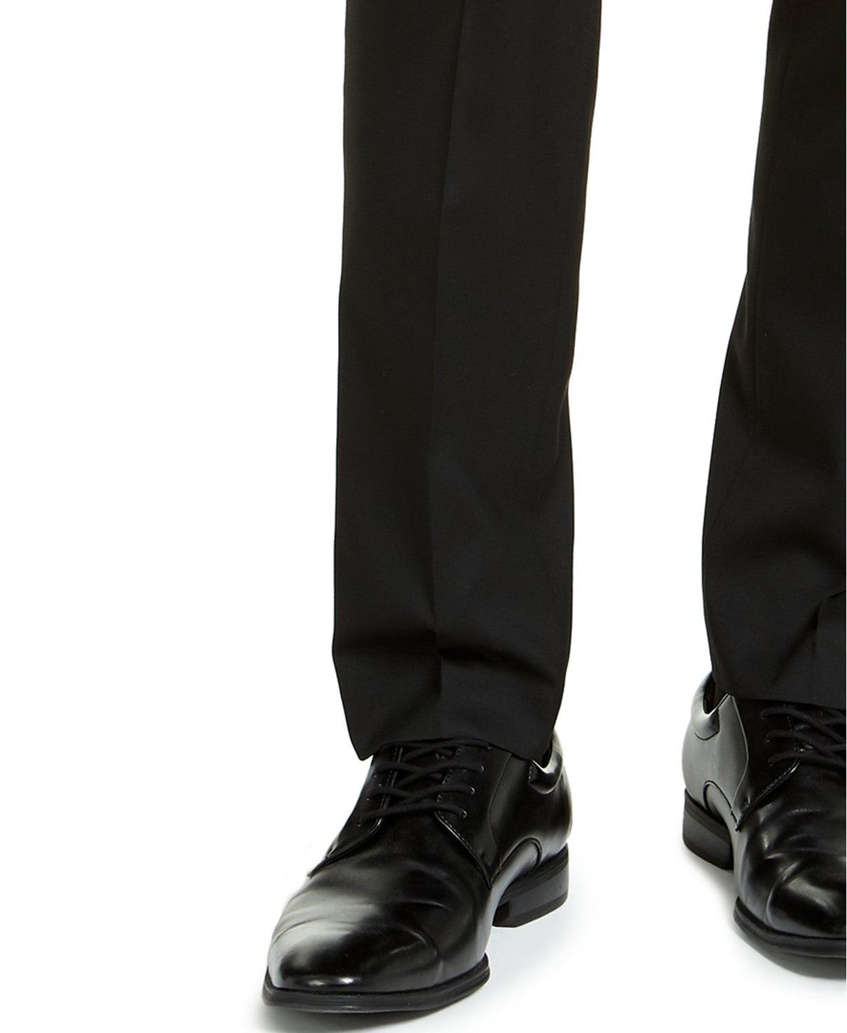 Alfani Mens Slim fit Dress Pants 38 / 30 Black Solid Stretch