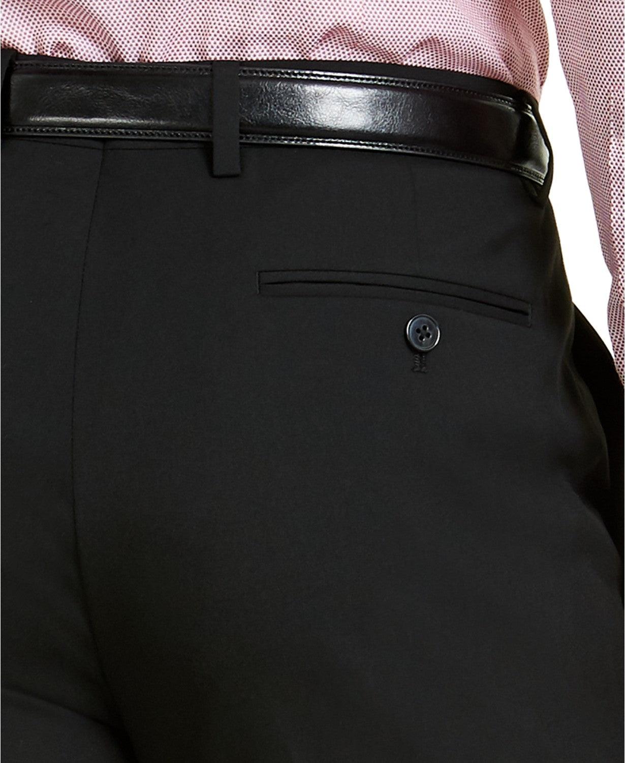 Alfani Mens Slim fit Dress Pants 36 / 34 Black Solid Stretch