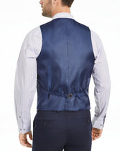 Alfani Mens Button-Up Suit Vest Large Blue Stretch