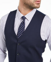Alfani Mens Button-Up Suit Vest Large Blue Stretch
