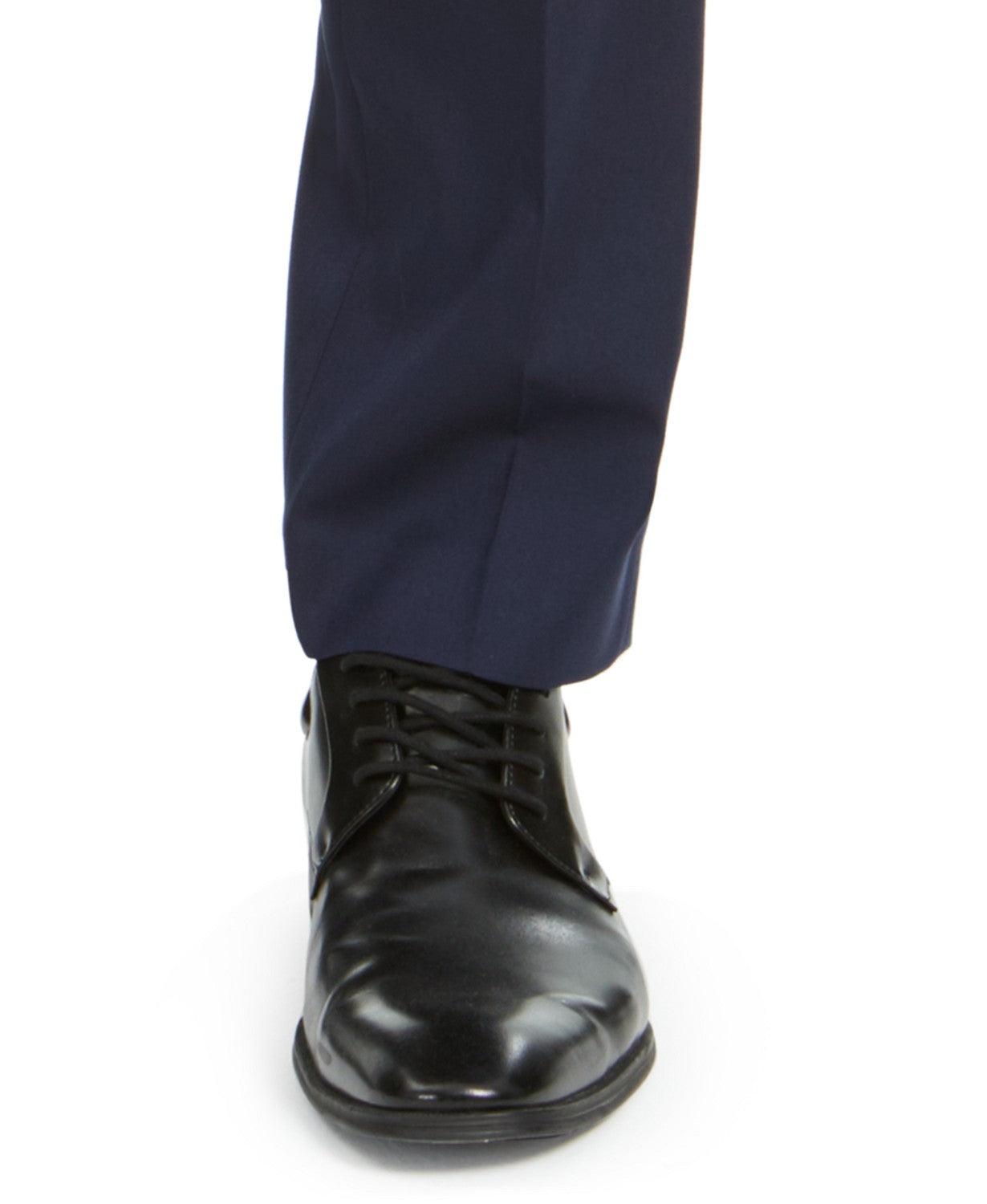 Alfani Mens Slim fit Dress Pants 34 / 34 Navy Blue Solid Stretch