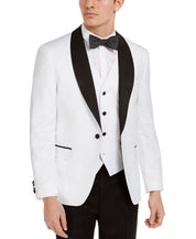 Alfani Mens Slim fit Suit Jacket Blazer 36 S White Black Floral