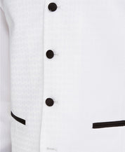 Alfani Mens Slim fit Button-Up Suit Vest Large White Solid Stretch