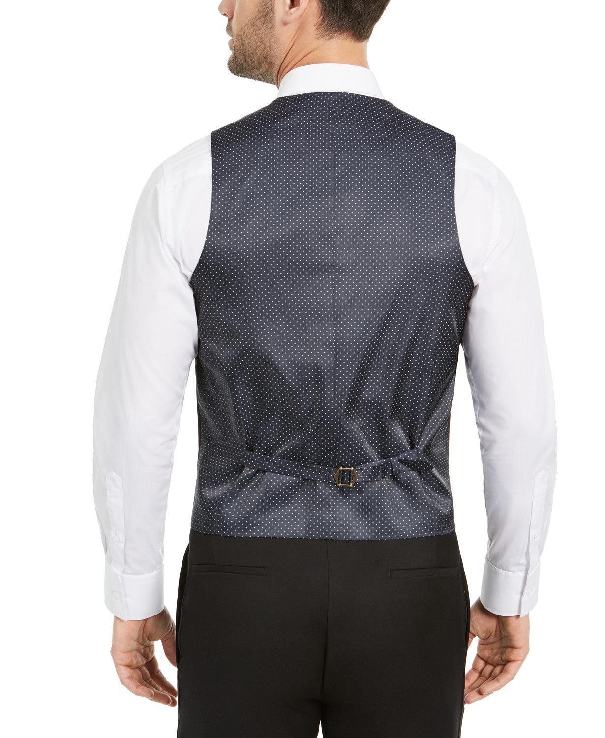 Alfani Mens Slim fit Button-Up Tuxedo Vest XL Black Solid Stretch