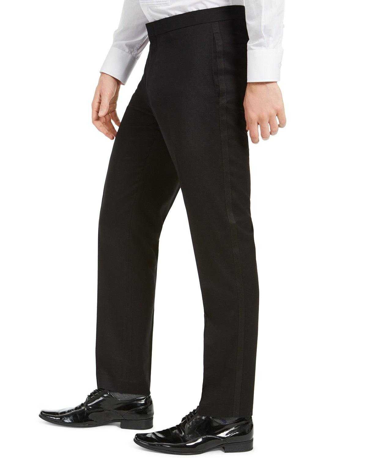 Alfani Mens Slim fit Tuxedo Pants  33 / 30 Black Solid Stretch
