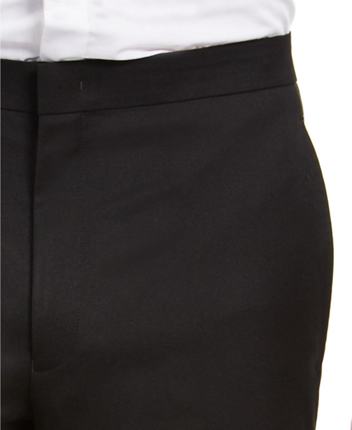 Alfani Mens Slim fit Tuxedo Pants  33 / 30 Black Solid Stretch