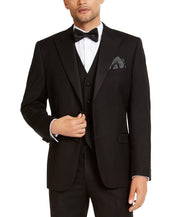 Alfani Mens Classic fit Suit Jacket Blazer 38 L Black Solid Stretch