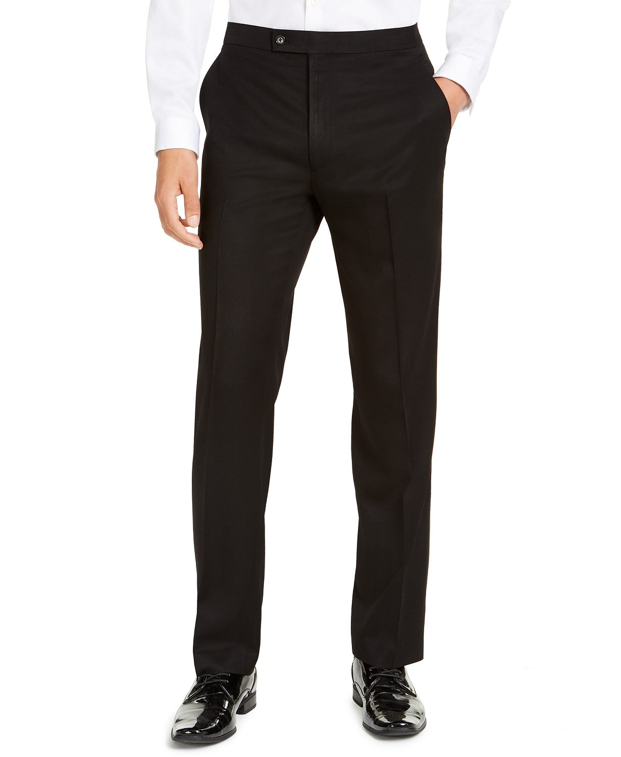 Alfani Mens Classic fit Dress Pants 34 / 32 Black Solid Stretch